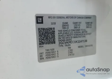 2019 Chevrolet Silverado Ld K1500 Lt из США, поврежденный, VIN 2GCVKPEC1K1147138